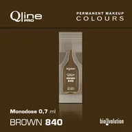 Pozostałe akcesoria kosmetyczne - Jednorazowy pigment do makijażu permanentnego brwi Bioevolution Brown 840 Qline Pro 0,7ml monodose - miniaturka - grafika 1