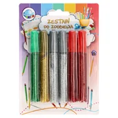 Ozdoby bożonarodzeniowe - Klej z brokatem 6 sztuk mix - miniaturka - grafika 1