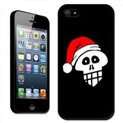 Etui i futerały do telefonów - APPLE Fancy A Snuggle Hartschale für iPhone 5 (aufsteckbar, für die Rückseite), Totenkopf mit Weihnachtsmütze - miniaturka - grafika 1