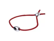 Bransoletki - Srebrna bransoletka 925 z czerwonym sznurkiem - miniaturka - grafika 1