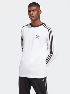 Koszulki sportowe męskie - adidas Longsleeve Adicolor Classics 3-Stripes Long-Sleeve Top IA4879 Biały Slim Fit - grafika 1