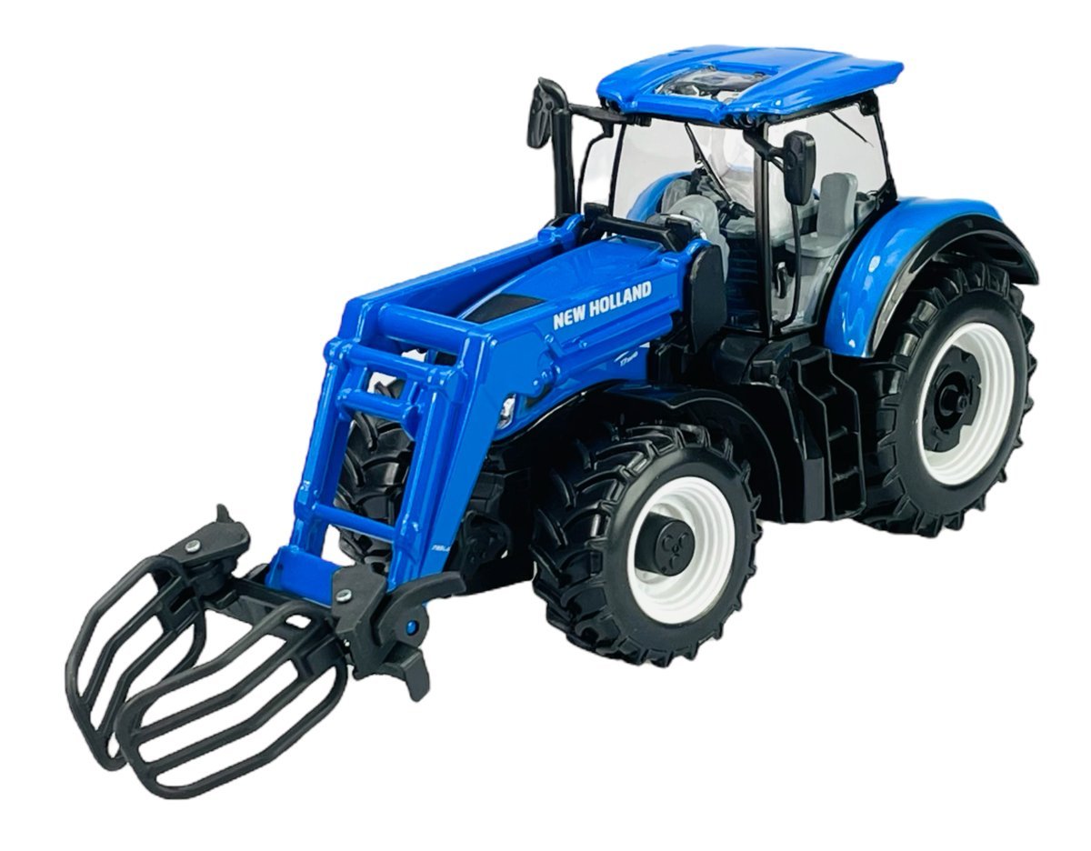 BBURAGO NEW HOLLAND T7.315 HD TRAKTOR Z CHWYTAKIEM NIEBIESKI 1:32 44083