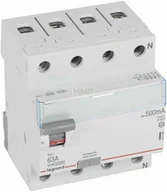 Bezpieczniki elektryczne - Legrand WYŁĄCZNIK RÓŻNICOWOPRĄDOWY P 304 4P 63A 500MA TYP A SERII TX3, 411796 - miniaturka - grafika 1
