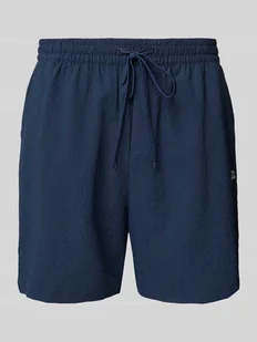 Spodenki kąpielowe o kroju regular fit z fakturowanym wzorem model ‘Stan’ - Kąpielówki męskie - miniaturka - grafika 1