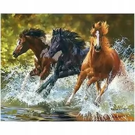 Zabawki kreatywne - Mozaika Diamentowa 5D 40X30 Konie 7653 - miniaturka - grafika 1