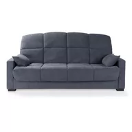 Sofy i kanapy - Sofa rozkładana 3-osobowa - Szara tkanina - Materac 17 cm - D223 x G96 x W 103 cm - MEGAN - miniaturka - grafika 1