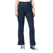 Spodnie damskie - Spodnie damskie Naf Naf Gilo jeansy proste granatowe-XS - miniaturka - grafika 1