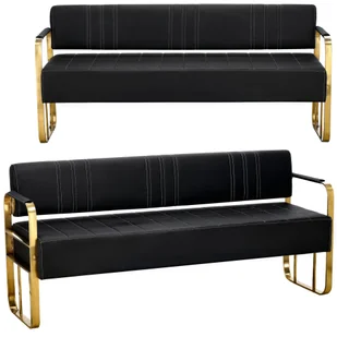 Sofa kanapa do salonu poczekalni gabinetu dwuosobowa złota rama - Sofy i kanapy - miniaturka - grafika 1