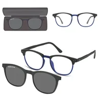 Okulary korekcyjne, oprawki, szkła - Okulary pod korekcję z polaryzacyjną nakładką przeciwsłoneczną na magnes CLIP-M-TRC297A-1 czarny/granat - miniaturka - grafika 1