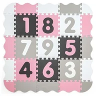 Maty piankowe - Milly Mally, Mata Piankowa Puzzle, Jolly 3x3 Digits, Różowo Szary - miniaturka - grafika 1