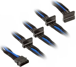 SilverStone Molex - SATA x4, 0.3m, Niebieski SST-PP07-BTSBA - Kable komputerowe i do monitorów - miniaturka - grafika 1