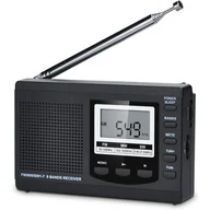 Radia - Radio AM/FM/SW z szerokopasmowym DSP, głośniki stereo, ekran LCD, budzik, timer, wyłącznik czasowy, radio przenośne (czarne) - miniaturka - grafika 1