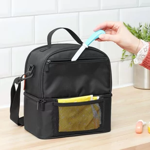 Badabulle Torba termiczna Pick & Go, z wieloma kieszeniami, czarna - Miseczki i talerzyki dla dzieci - miniaturka - grafika 1