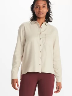 Koszulki sportowe damskie - Marmot Koszula funkcyjna "Fairfax Midweight" - Regular fit - w kolorze kremowym - grafika 1
