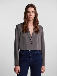 Pieces Marynarka 17141850 Szary Cropped Fit - Marynarki i żakiety damskie - miniaturka - grafika 1
