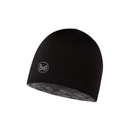 Czapki damskie - Buff Dwustronna lekka czapka z merynosem czarna grafit wielokolorowe paski unisex jeden rozmiar - miniaturka - grafika 1