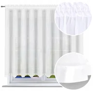 Firany - Firana gotowa prosta z lamówką 400x160 do salonu firany gładkie woal białe - miniaturka - grafika 1