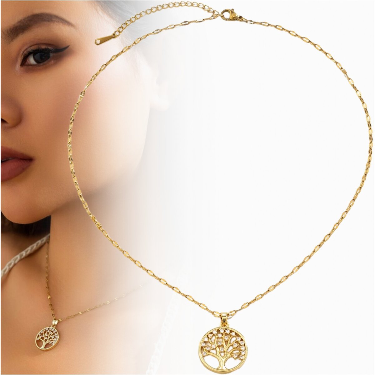 Naszyjnik celebrytka damski 18K złoty boho stal chirurgiczna 316L pozłacany