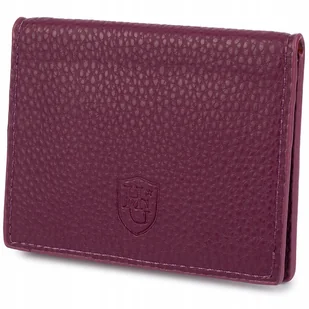 Etui na wizytówki portfel na karty dokumenty Skóra Naturalna Fioletowe - Etui na dokumenty i karty - miniaturka - grafika 1