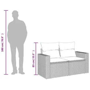 Sofa ogrodowa z poduszkami, 2-osobowa, brązowa, polirattan Lumarko! - Sofy ogrodowe - miniaturka - grafika 9