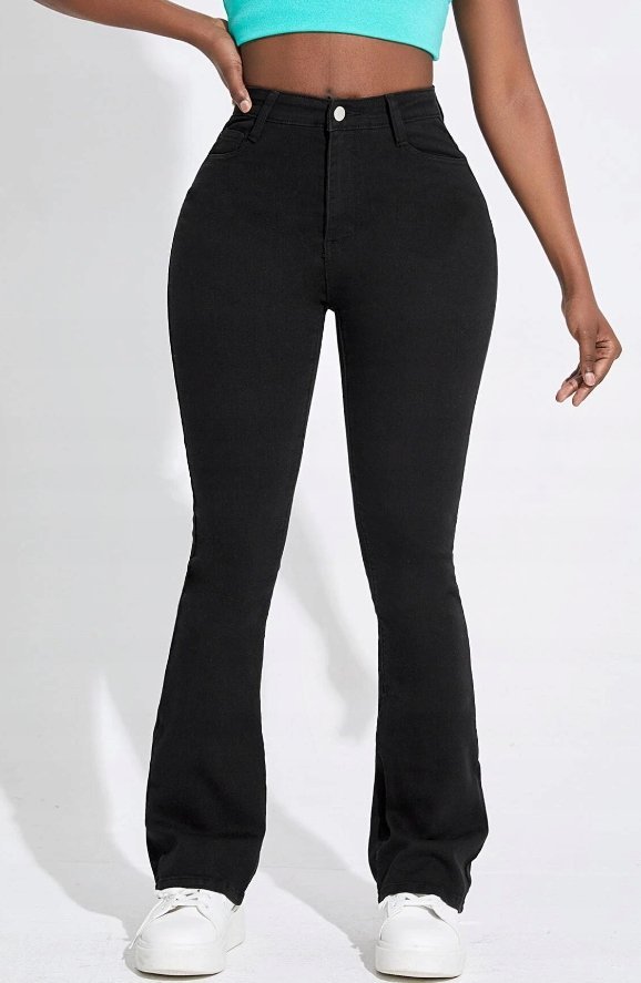 SHEIN SPODNIE DAMSKIE CZARNE PROSTE CASUAL M 1VTW