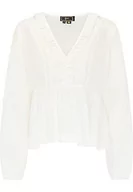 Bluzki damskie - faina Damska bluzka koszulowa, wełniana biel, M, biały (wollweiss), M - miniaturka - grafika 1