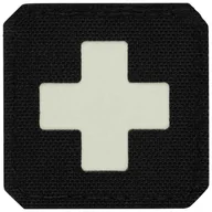 Odzież taktyczna i umundurowanie - Naszywka medyczna M-Tac Medic Cross Laser Cut fluorescencyjna - Black/GID (51122299) - miniaturka - grafika 1