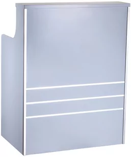 Recepcja fryzjerska lakierowana Alexa 80cm kosmetyczna do salonu szara - Lady recepcyjne - miniaturka - grafika 1