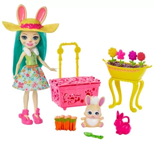 Mattel Enchantimals Zestaw wiosenne króliczki lalka Fluffy Bunny i króliczek GJX33 GJX32_GJX33 - Lalki dla dziewczynek - miniaturka - grafika 1