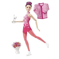 Lalki dla dziewczynek - Mattel Barbie Zimowe sporty lalek Łyżwiarka figurowa HCN30 - miniaturka - grafika 1