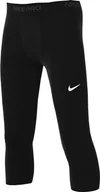 Legginsy - Nike Legginsy chłopięce Pro Dri-Fit 3Qt Tight 24, Black/Black/White, FJ6819-010, XS - miniaturka - grafika 1