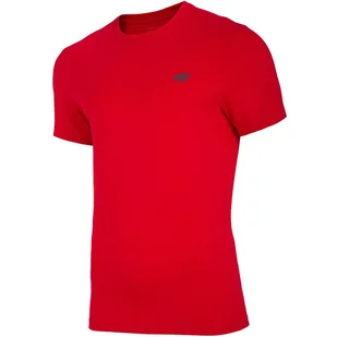 4F, T-Shirt męski, NOSH4-TSM003 62S, czerwony, rozmiar S - Koszulki męskie - miniaturka - grafika 1