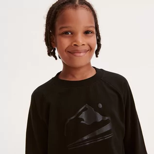 Koszulki dla chłopców - Reserved - Bawełniany longsleeve - Czarny - grafika 1