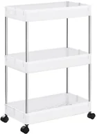Półki do salonu - Biały regał z 3 półkami na kółkach - Zonex 3X - miniaturka - grafika 1