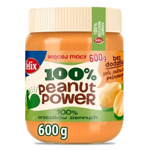 Felix Peanut Power 100% Pasta orzechowa 600 g - Słodkie kremy i masła - miniaturka - grafika 1