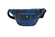 Torebki damskie - Hip Bag, stylowa torba na piersi, torba na pasek z 2 przegródkami, torba podróżna, torba na ramię, festiwalowa torebka na biodra, torba na brzuch, 25 x 14 x 8 cm, kolor niebieski fragment - miniaturka - grafika 1