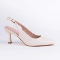 Czółenka - Czółenka Damskie Eleganckie GOODIN GD-DO-230 klasyk skóra szpic krem beż 36 - miniaturka - grafika 1