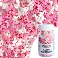 Dodatki do ciast w proszku - Posypka cukrowa FLAMINGI BIAŁE I RÓŻOWE mix Sweet Decor, 30 g - miniaturka - grafika 1