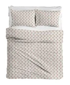 Pościel - Matex Pościel flanelowa 220x200 F-83A Różyczki drobne kremowa czerwona kwiaty - miniaturka - grafika 1