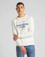 Bluzy męskie - MĘSKA BLUZA LEE RAGLAN GRAPHIC SWS ECRU L83NSPNQ 112122411 - Lee - miniaturka - grafika 1