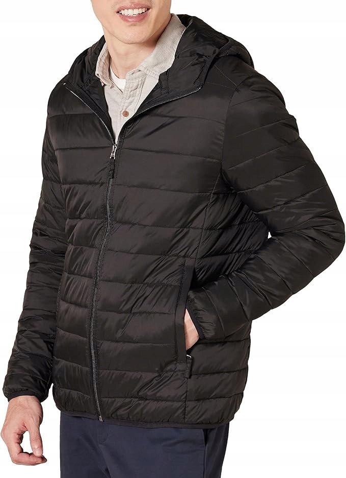 AMAZON ESSENTIALS MĘSKA KURTKA CZARNA Z KAPTUREM M JGD