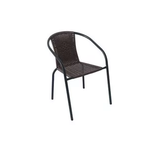 Fotel Bistro stal+rattan brązowy - Fotele i krzesła ogrodowe - miniaturka - grafika 1