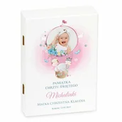 Pamiątka Chrztu Świętego - Sztućce dla dzieci zestaw w drewnianym etui z nadrukiem - miniaturka - grafika 1