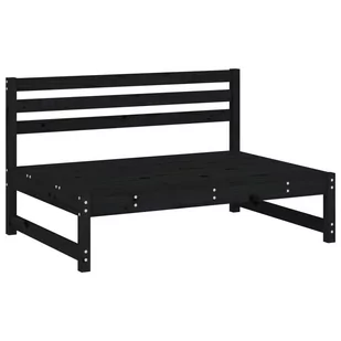 Sofa środkowa do ogrodu, czarna, 120x80 cm, lite drewno sosnowe Lumarko! - Sofy ogrodowe - miniaturka - grafika 3