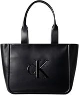 Torebki damskie - Calvin Klein Damska torba podwyższona CK MEDIUM TOTE LV04F3218G, czarna (czarna), jeden rozmiar, czarny (czarny), Rozmiar Uniwersalny - miniaturka - grafika 1