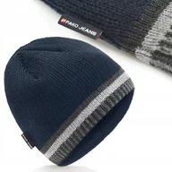 Czapki męskie - CZAPKA Męska ZIMOWA Ciepła na Mrozy GRANATOWA Produkt Polski Pako Jeans - miniaturka - grafika 1