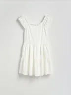 Sukienki - Reserved - Ażurowa sukienka mini - biały - miniaturka - grafika 1