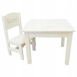 STOLIK 50/50 + KRZESŁO MALUCH PEŁNE + GRAWER IMIĘ - Krzesła obrotowe dla dzieci - miniaturka - grafika 1