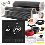 Ogrzewanie podłogowe - Folia grzewcza na podczerwień MISSION AIR Black Silver PTC 160W/m2 24m2 szer. 100cm + regulator Taurus Czarny - miniaturka - grafika 1