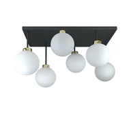 Lampy sufitowe - Żyrandol natynkowy DEA 6xE14/60W/230V czarny/złoty/biały - miniaturka - grafika 1